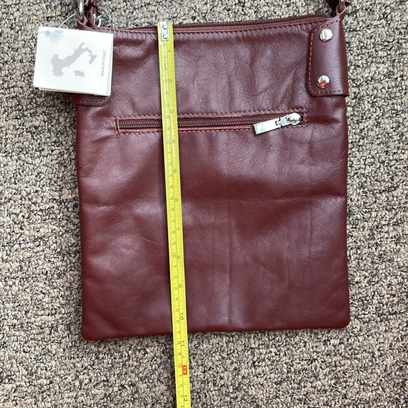 Women’s Leather Crossbody Bag Brown Made in Italy Firenze New - Picture 5 of 11
